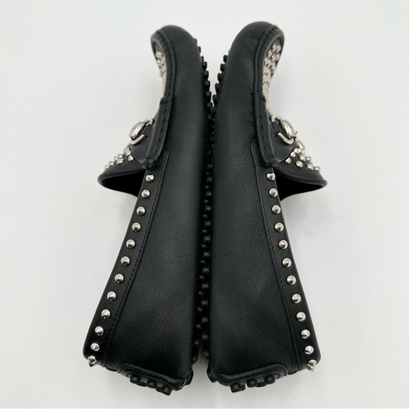 Gucci Horsebit Studded Leather Moccasin Driving Loafers Black - Picture 3 of 10